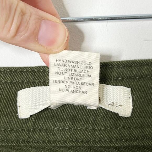 Sans Souci Womens Denim Skirt XL Green Mini Button Front 100% Cotton Jean OSS119 - Picture 5 of 5